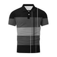 thumbnail image 4 of snilers Men's Golf Shirt Collared Button Down Shirt Short Sleeve Color Block Stripes Work Casual Pullover Summer Athletic Tops, 4 of 4