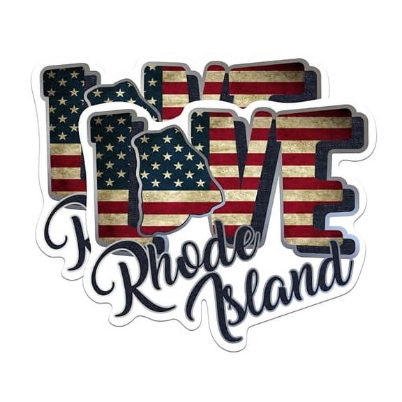 (2 Pack) Rhode Island Love State Magnets - RI State USA Flag - Choose from 50 States - 5" On Longest Side - Premium Magnet - for Cars, Refrigerators, Toolboxes, Lockers - Made in USA - MAG1445