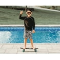 thumbnail image 2 of Boys UPF 50+ Recycled Polyester Soft Stretch Below the Knee Printed Swim Board Shorts | USA Stars, 2 of 8