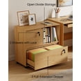 thumbnail image 5 of Joyyskill 2 Drawer Mobile File Cabinet with 2 Open Shelves, Wood Lateral Filing Cabinet, Fits for A4/Letter-Sized Files,Natural Oak, 5 of 8