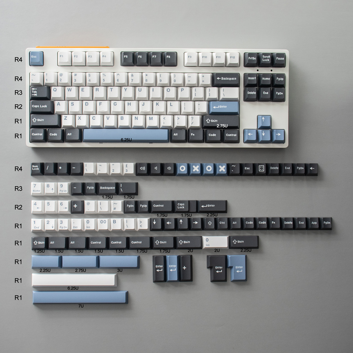 Keycaps 171 Keys Cherry Profile PBT Double Shot Arctic Circle Keycap Suitable for 61/64/68/84/87/96/104/108 Mechanical Gaming Keyboard