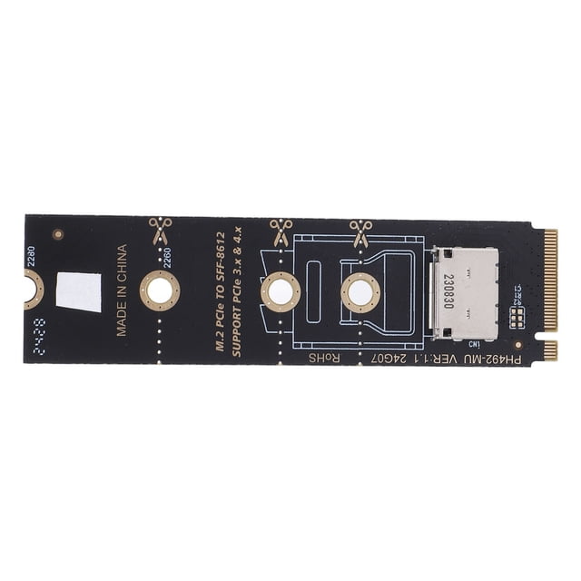 PCIe 3.0 M.2 to SFF-8612 Host Adapter, for PCIe NVMe SSD, with SFF-8611 4i Interface, Easy to Install