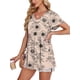 thumbnail image 4 of Top OFEEFAN con cuello en V y peplum floral beige para mujer, talla XL, 4 of 5