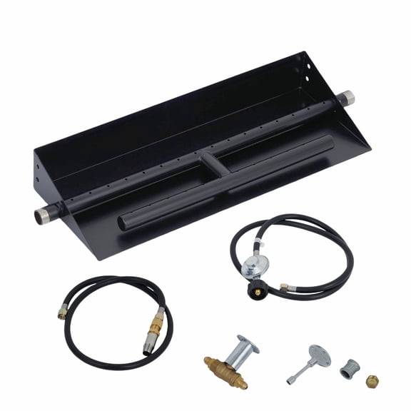 Drop-in Fire Pit Burner Kit | 18x6 Inch H-Burner Design, 60,000 BTU, Spark Ignition, Compatible with Propane & Natural Gas for Indoor/Outdoor Use