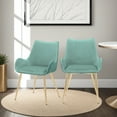 thumbnail image 4 of Avery Teal Fabric Dining Room Chair with Gold Legs, 4 of 13