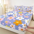 thumbnail image 3 of Feelyou Cherry Blossoms Full Size Sheets, Cartoon Flower Floral Bed Sheets, Teens Kids Girls Women Sheet Sets, Breathable Home Decor, 4pcs, 3 of 7