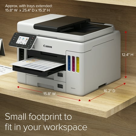 Canon - MAXIFY MegaTank GX7020 Wireless All-In-One Inkjet Printer with Fax - White