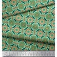 thumbnail image 3 of Soimoi Green Cotton Duck Fabric Seamless Moroccan Damask Print Fabric by the Yard 42 Inch Wide, 3 of 3