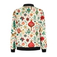 thumbnail image 5 of Chaqueta informal de manga larga sin capucha y con capucha para mujer, moderna, con estampado navideño, con cremallera y bolsillo, de poliéster., 5 of 5