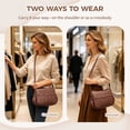 thumbnail image 2 of Crossbody Bags for Women, Leather Cross body Travel Purse with Adjustable Strap, Women's Shoulder Handbag with Multi Zipper Pocket for Gift, Brown, 2 of 9
