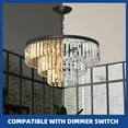 thumbnail image 2 of Uforic 20" Black Crystal Chandeliers, 9-Light Ceiling Fixture, 3-Tier K9 Crystal Pendant Light for Dining Room, Kitchen Island, and Living Room, 2 of 5
