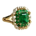 thumbnail image 2 of Natural Emerald Ring, Emerald Gemstone Ring, May Birthstone, Zircon Ring, Women Ring, Gold Micron, 925 Sterling Silver, Cluster Cocktail Ring, Dainty Minimal Stacking jewelry, Anniversary Gift Ring, 2 of 5