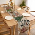 thumbnail image 3 of Beige Woode Christmas Table Runner 120 Inches Long Farmhouse Dress Scarves, Xmas Tree Gingerbread Snowman Winter Dining Tablerunner for Coffee Table/Kitchen Island/Party Décor, 13" x 120", 3 of 8