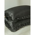 thumbnail image 5 of MOVE OVER Black Ruffle Pillowcases King, Silky Satin Pillow Cover Set of 2, Luxury Satin Ruffle Pattern, 2 Pack, 5 of 8