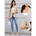 thumbnail image 2 of DARING DIVA Women's Ruched 3/4 Sleeve Shawl Collar Dressy Suit Jacket XL Khaki, 2 of 6