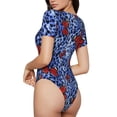 thumbnail image 2 of Balery Abstract Colorful Butterflies Body de cuello redondo de manga corta para mujer Tops de manga corta Tops básicos-Small, 2 of 7