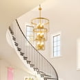 thumbnail image 3 of LovingAHome Industrial Traditional Vantage 12 Lights Lantern Hanging Light 3-Tier Cake Chandelier,Gold, 3 of 7
