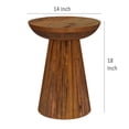 thumbnail image 4 of Mesa auxiliar Accent Benzara Ureo redonda de madera de mango 36 x 36 x 46 cm, 4 of 4