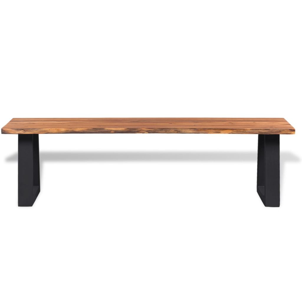 Kepooman Home Shoe Bench with Metal Shelf for Living Room Hallway, Brown Kepooman Home Shoe Bench with Metal Shelf for Living Room Hallway, Brown