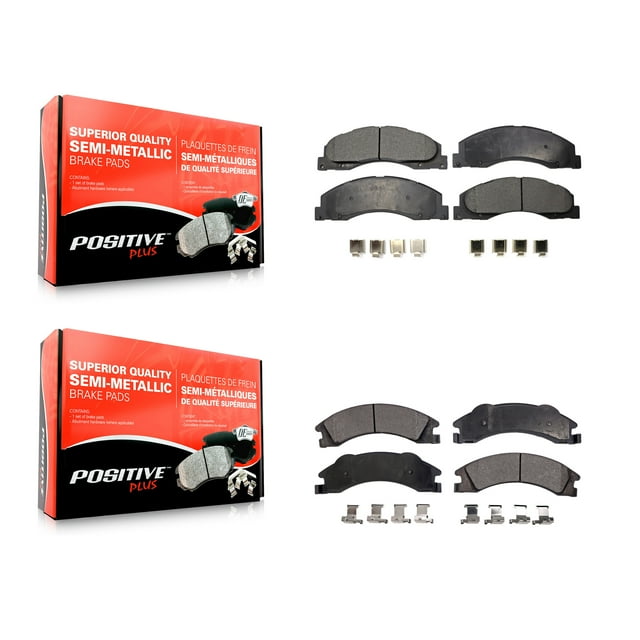 Positive Plus Front Rear Semi-Metallic Brake Pads Kit for Car Ford E-350 Super Duty E-250 E-150 E-450 Econoline KPF-100122