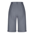 thumbnail image 3 of GJSYRH Womens Capri Pants 2025 Knee Length Cotton Linen Capris Summer Straight Leg Loose Beach Bermuda Shorts with Pockets, 3 of 4