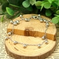 thumbnail image 2 of Ball Bead Station Anklet in 14K White Gold Plated, 2 of 4