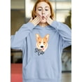 thumbnail image 2 of Stay Cute Happy Corgi Dog Hoodie Women -Image by Shutterstock, Female Large, 2 of 4