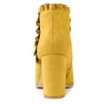 thumbnail image 4 of BLISSFUL STEP St. Patrick's Day Women's Ankle Boots Pointed Toe Zip-Up Block Heel Yellow 7.5, 4 of 7