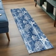 thumbnail image 3 of Runner Rug 2 x 6 Ft, Navy Blue Coastal Washable Non-Slip Floor Mat for Kitchen Hallway/Entryway, Summer Beach Nautical Starfish Coral Vintage Long Kitchen Runner Area Rugs for Living Room,, 3 of 8