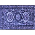 thumbnail image 1 of Ahgly Company Machine Washable Indoor Rectangle Medallion Blue Traditional Area Rugs, 5' x 7', 1 of 4