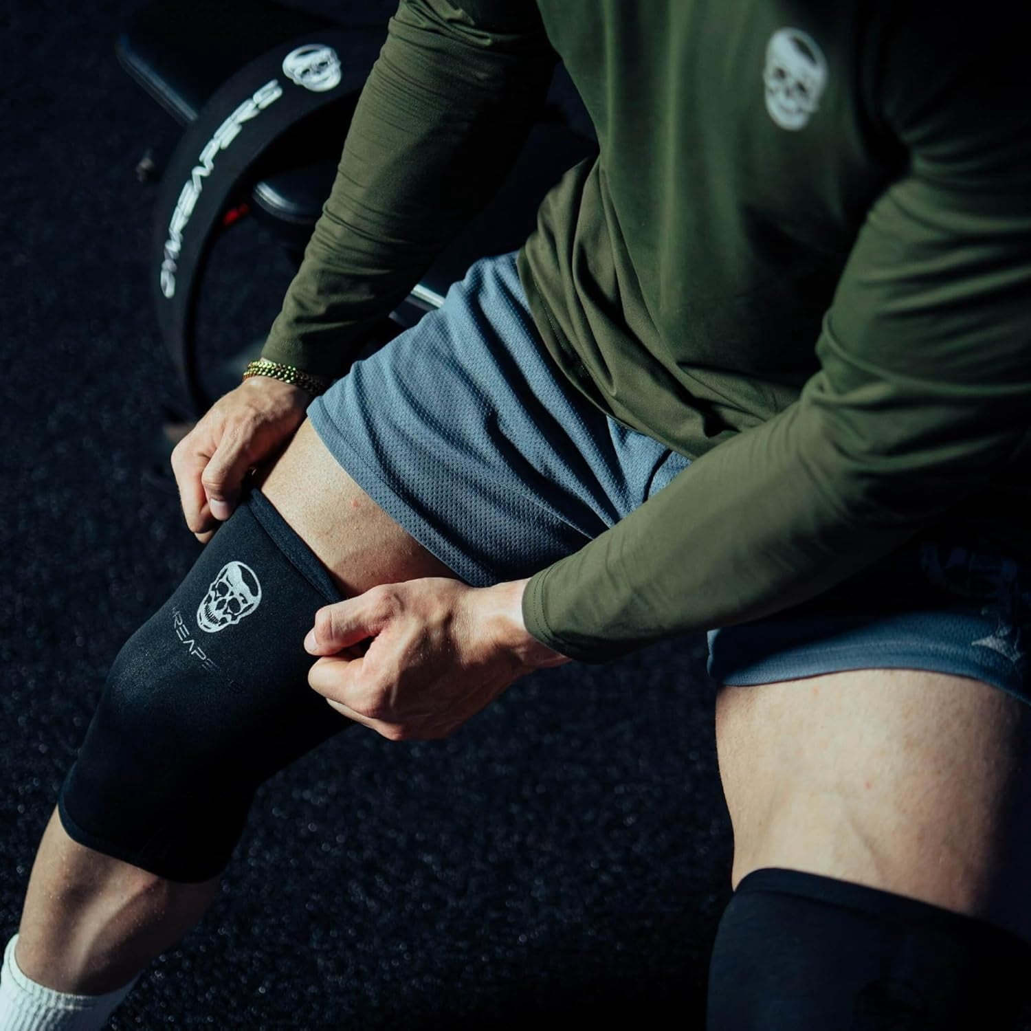 Gymreapers Knee Sleeves (1 Pair) Free Gym Bag - Knee Sleeve & Compression Brace for Squats, Fitness, Weightlifting, and Powerlifting 7MM Sleeve Pair - For Men & Women - 1 Year Warranty