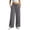 Gray, variant on Iroehba Pants for Women Mid Waist Drawstring Trousers Solid Colored Wide Leg Sweatpants with Side Pockets, Relaxed Cut for Outdoor Strolls and Daily Wear