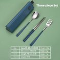 thumbnail image 3 of 3 pack Stainless Steel Camping Utensils Reusable Portable School Work Travel Outdoor, Lunch Box for Camping and Office, Include Fork Spoon Chopsticks with Case, 3 of 4