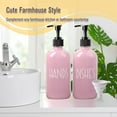 thumbnail image 6 of Pink Glass Dish Soap Dispenser Set - 2x16oz Bottles + White Funnel, Farmhouse Style for Kitchen & Bathroom Countertop Organization, 6 of 8