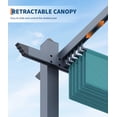 thumbnail image 2 of Historyli Pérgola de aluminio de 3 x 3 m, toldo retráctil impermeable con cortinas laterales de malla para patio, color azul, 2 of 8