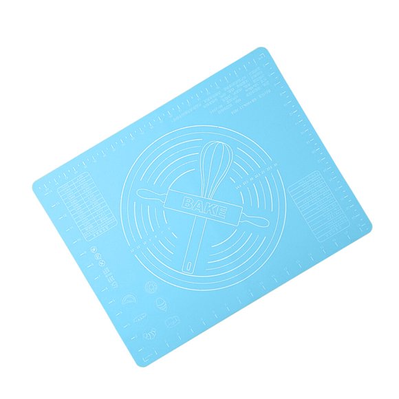 Baking Mat Soft Silicone Dough Pad Rolling Dough Silicone Baking Mat Pad Non-Stick Foldable Non-Stick Scale Mat for Kneading Dough, Blue
