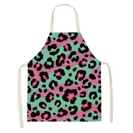 

1 Pcs Kitchen Aprons for Women Men Women Leopard Cotton Linen Apron Pinafore Cleaning Tools Home Cooking Baking Waist Bib