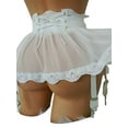 thumbnail image 3 of QELUSQELUS Women Lace Back Drawstring Waistband Solid Nightwear Garter Belt Babydoll, 3 of 3
