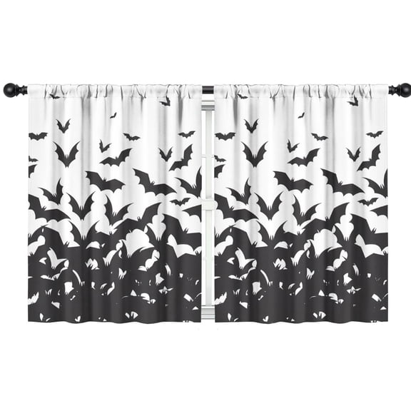 Blackout Kids Curtains,Halloween Bat Swarm Pattern Childrens Insulated Curtains Set Of 2,Bedroom Essentials,Toddler Room Decor 42"x54"