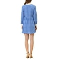 thumbnail image 4 of Allegra K Women's Plaid Long Sleeve Button Up Point Collar Shirt Dress, 4 of 6