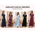 thumbnail image 5 of Asklazy Women's Wrap Crew Neck Short Sleeve Maxi Dress With Pockets,US Size,Floral Wine Red,S, 5 of 9
