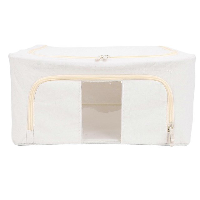 Fabric Storage Bins, Multi-Functional, Large Capacity, Foldable, Thick, Cotton and Linen, with Steel Frame, for Clothes, 100L, 60 x 42 x 40 cm
