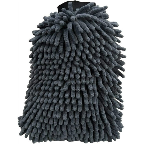 Whitefox Microfiber Chenille & Glass Cloth Mitt, 2 Piece Combo 1700 GSM Grey, Multi-Purpose Super Absorbent and Perfect Wash Clean with Lint-Scratch Free Cars, Window, Kitchen, Home Dusting!