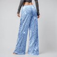 thumbnail image 6 of Women's Wide Leg Sequin Drawstring Pants Color Blue Size M, 6 of 6