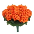 thumbnail image 4 of Artificial Geranium Flowers for Outdoor Spring Summer Decoration, 13 Inch Fake Geranium Faux Plants UV Resistant for Front Door Planter, Outside Home Garden Balcony Yard Porch Decor, Orange, 4 of 8