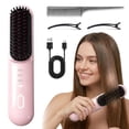 thumbnail image 1 of EGNMCR Styling Brush For Short Hair Wireless Ceramic Heating Hair Straightening Comb With 4 Temperature And Fast Heating Time For Women All Hair Types Straightening Comb, 1 of 9