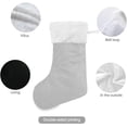 thumbnail image 3 of Light Gray Christmas Stockings, Christmas Presonalized Large Stocking Sock, Set of 2 Xmas Party Winter Decor Candy Bag Family Holiday Gift, 17.7 Inch, 3 of 7