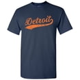 thumbnail image 2 of UGP Campus Apparel Detroit City Baseball Script Basic Cotton T-Shirt - Medium - Navy, 2 of 6