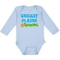 thumbnail image 3 of Inktastic Cricket Player in Training Boys or Girls Long Sleeve Baby Bodysuit, 3 of 5