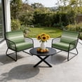thumbnail image 4 of Outdoor Patio Cushion Covers 2 Pack Sage Green Patio Chair Cushion Covers with Ties and Zipper Gradient Stripes Modern Waterproof Outdoor Seat Cushion Covers for Patio Furniture 22"x20", 4 of 6